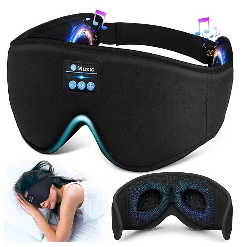3D Eye Mask Musical reproduction Bluetooth Headphones for sleeping with integrated HD speaker Headphone Mask for sleeping Wireless Air Travel 5.0