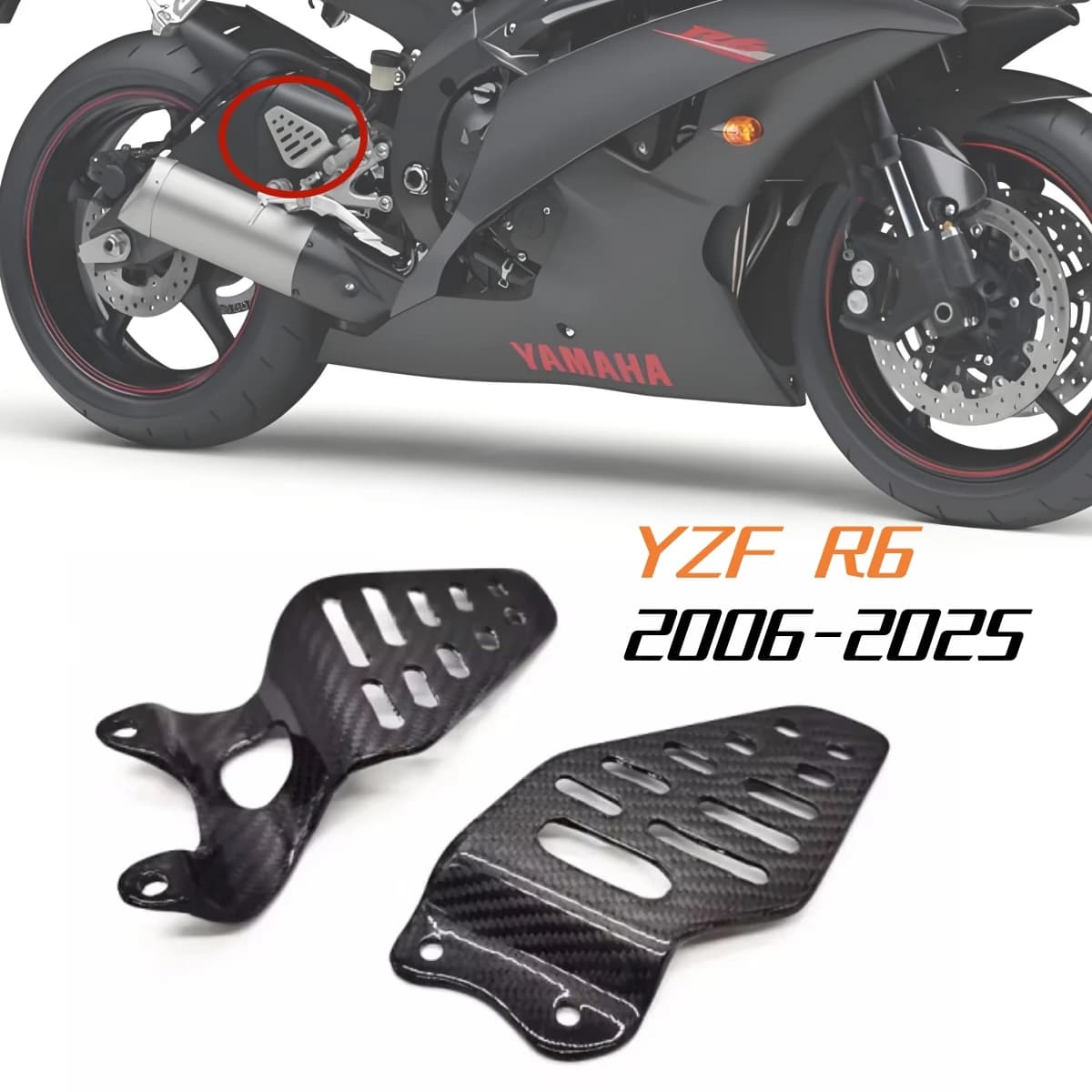 Per YAMAHA YZF R6 2006-2025 Pedane Poggiapiedi Peg Protector Reale In Fibra di Carbonio Poggiapiedi Tallone Guard Copertura Parti Del Motociclo