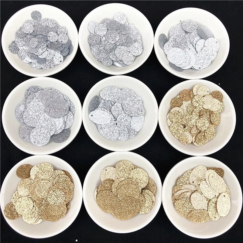 10 g/pacco Formato 10-20mm Piatto Rotondo Ovale PVC Glitter Paillettes Sciolti Paillettes Cucito Artigianale di Nozze Donne Lentejuelas Accessori