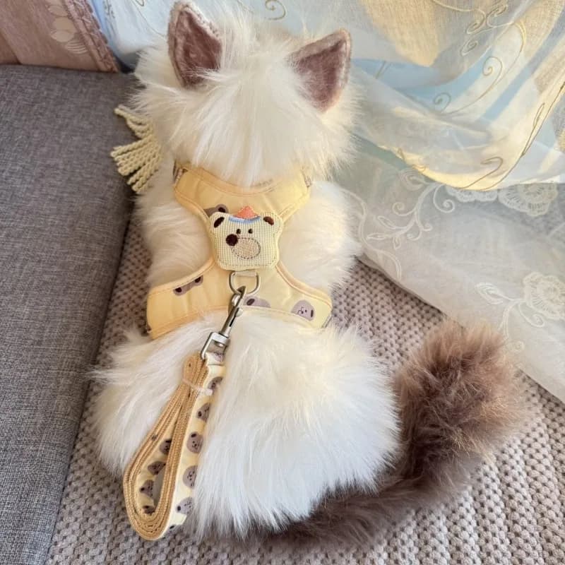 Cat Harness Leash Adjustable Pet Walking Rope For Small Dog Cat Outdoor Travel Walking Pet Traction Harness Set Pets Supplies