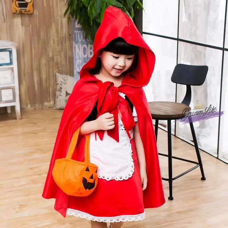 Costume di Carnevale per Bambini, Vestito da Cappuccetto Rosso, Abito da Principessa per Spettacoli, Abbigliamento per Bambine e Neonate