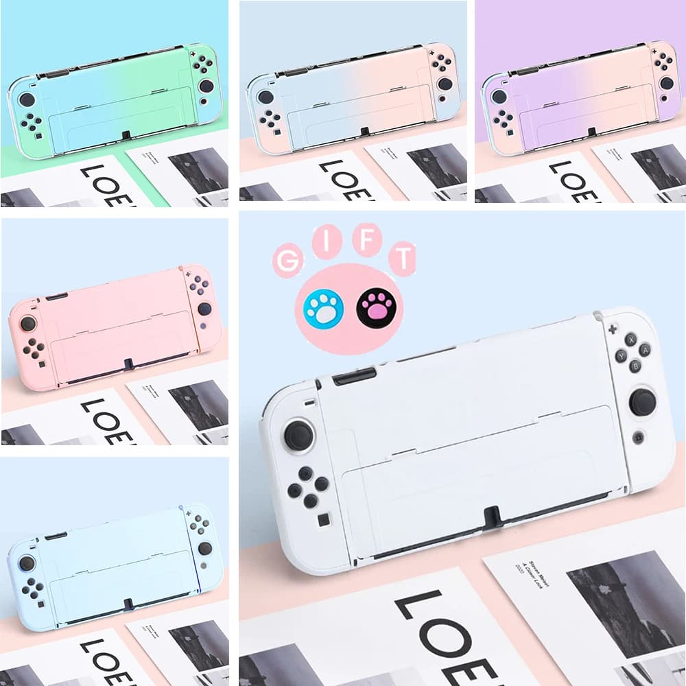 Per Nintendo Switch custodia protettiva OLED Console rigida per PC rosa JoyCon Shell OLED per accessori Nintendo Switch Skin