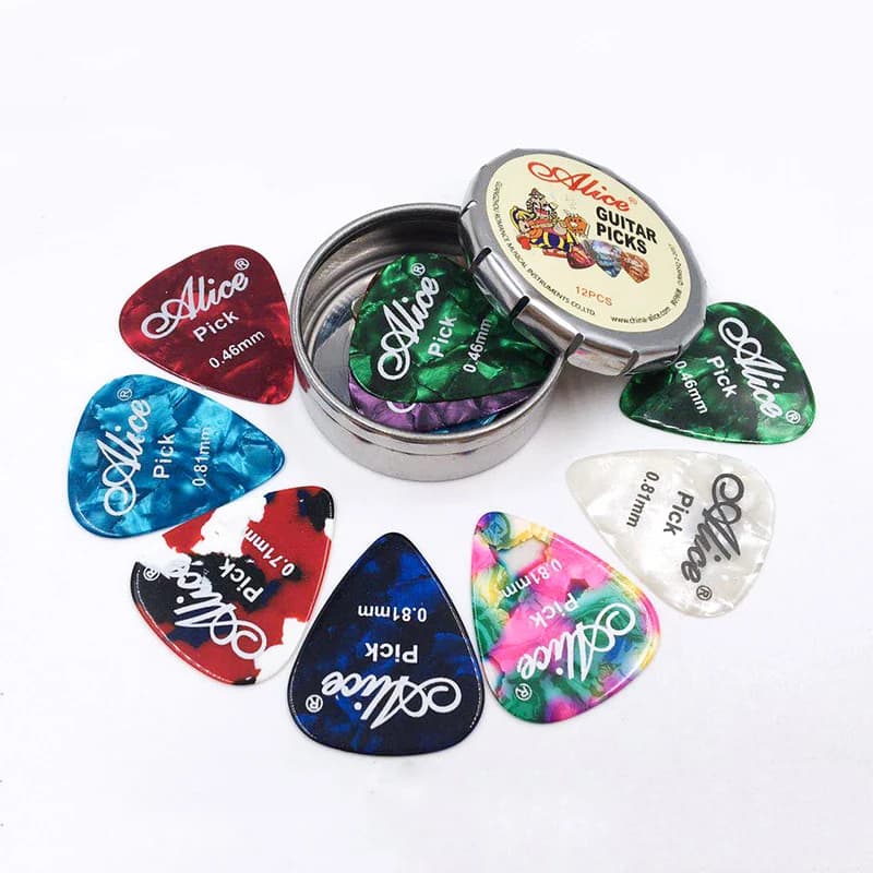 Guitar Pick 12/24 Pcs Mixed Colorful Acoustic Guitar Bass Pick Assorted Pearl Variety Sampler Packs Celluloid