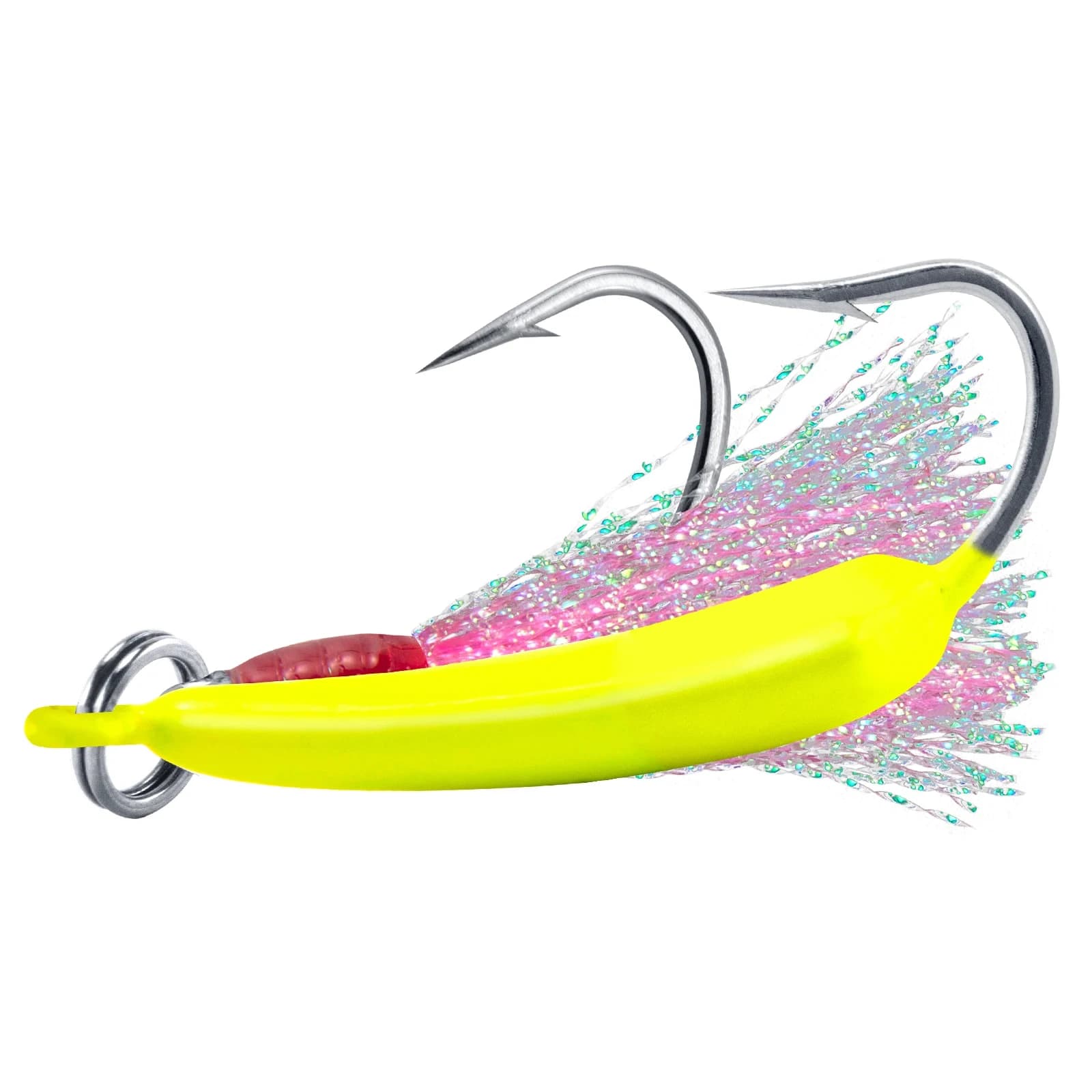 5 pz Surf Pesca Pompano Jig con Teaser Gancio 14g Acqua Salata Jig Testa Gancio Banana Jig Stand Up Jig Long Casting Beach Halibut