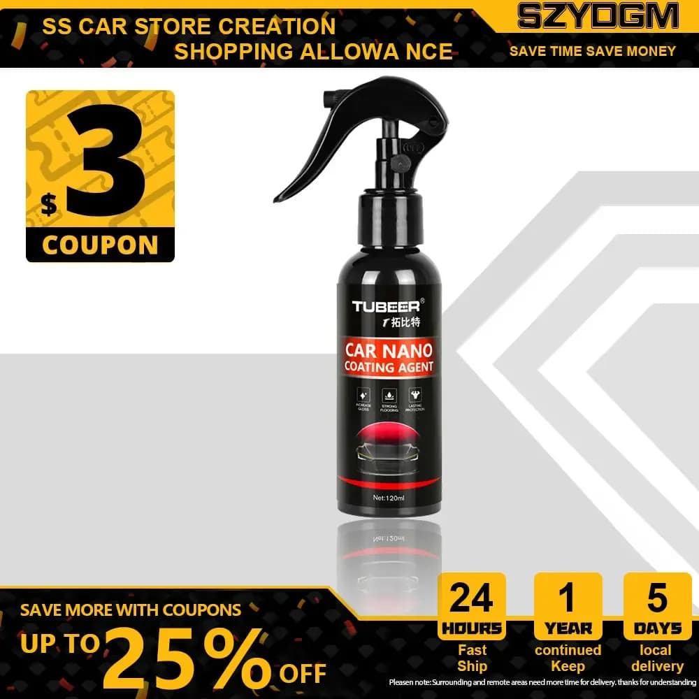 Rivestimento rapido in ceramica Cera per auto Smalto Spray Lavaggio auto senza acqua Vetro liquido Super idrofobico Riparazione graffi Anti-screzzi