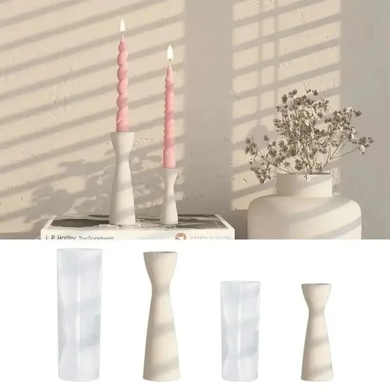 Nuovi Portacandele 2026 - Stampo in Silicone per Candele Fai da Te, Base in Gesso per Ornamenti, Stampo per Realizzazione Candele per Decorazioni Domestiche e Supporto Candele
