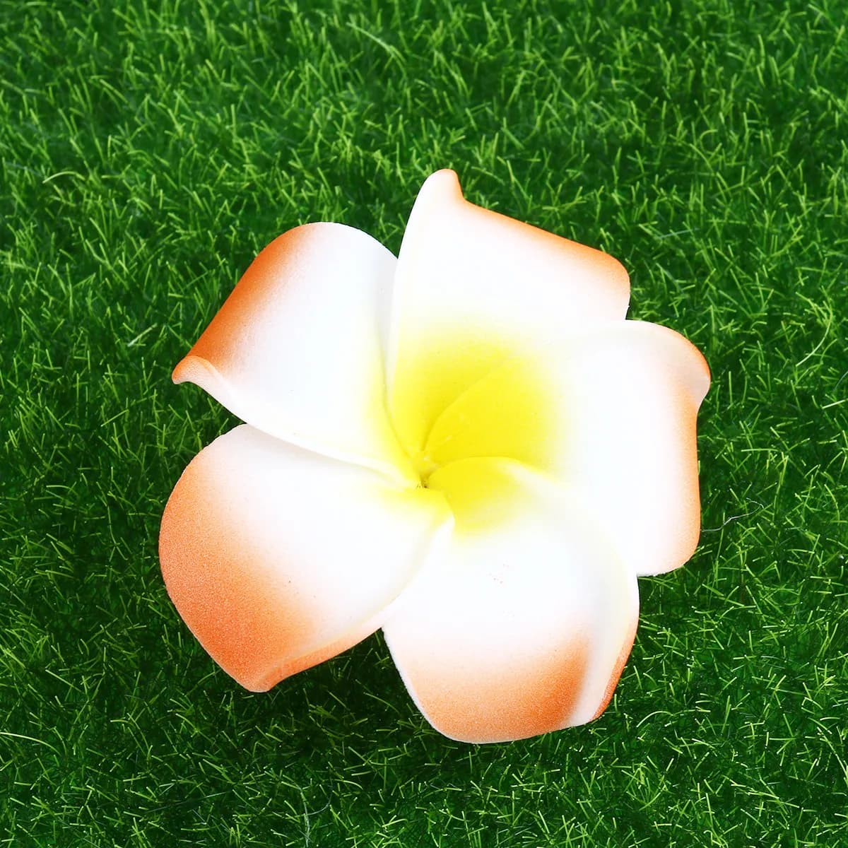 100Pcs Orange Foam Plumeria Flowers 6Cm Lifelike Artificial Wedding Party Decoration Hair Clip Beads Pendant Decor
