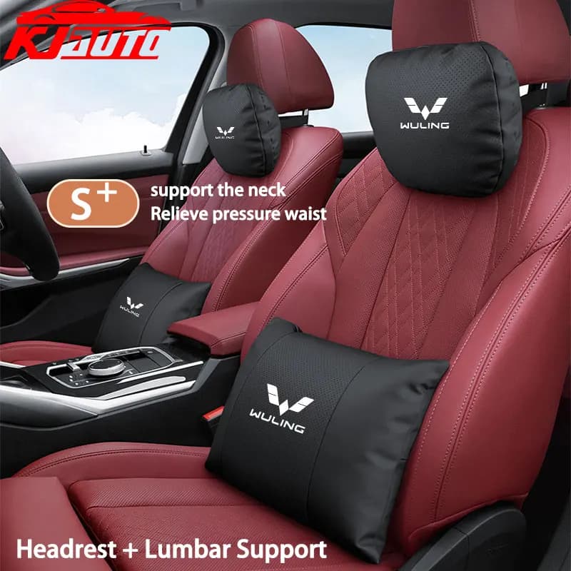 Headrest & Lumbar Cushion to Relieve Fatigue Auto Neck Pillow For Wuling Cortez Almaz Air EV Confero DB S interior Accessories