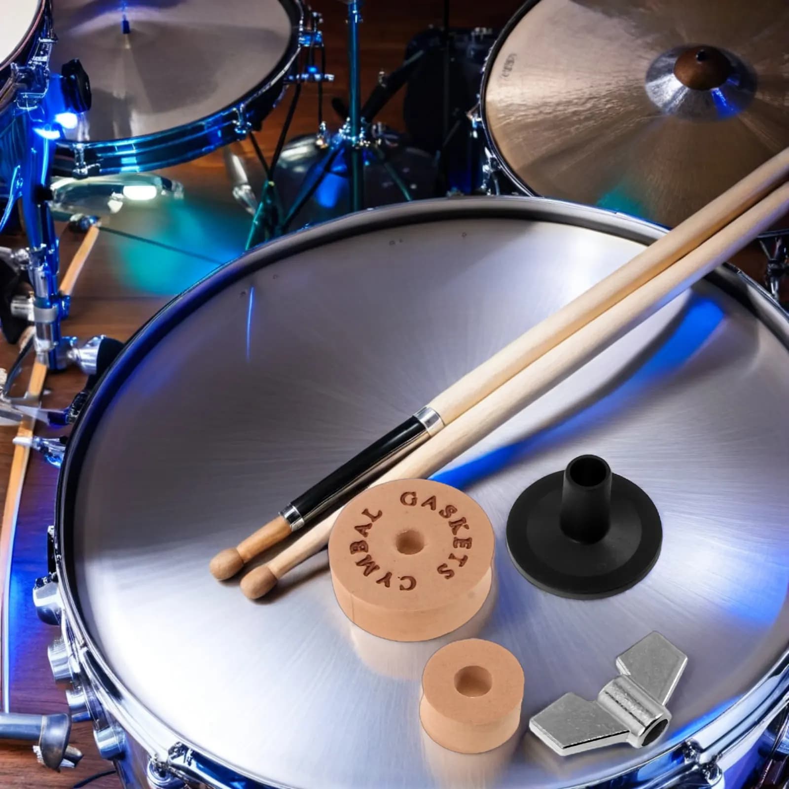 Set di Accessori per Batteria: Pad in Feltro per Piatti, Antiscivolo in EVA, Riduzione del Rumore, Kit di Ricambio per Supporto Piatti per Pratica ed Esibizioni