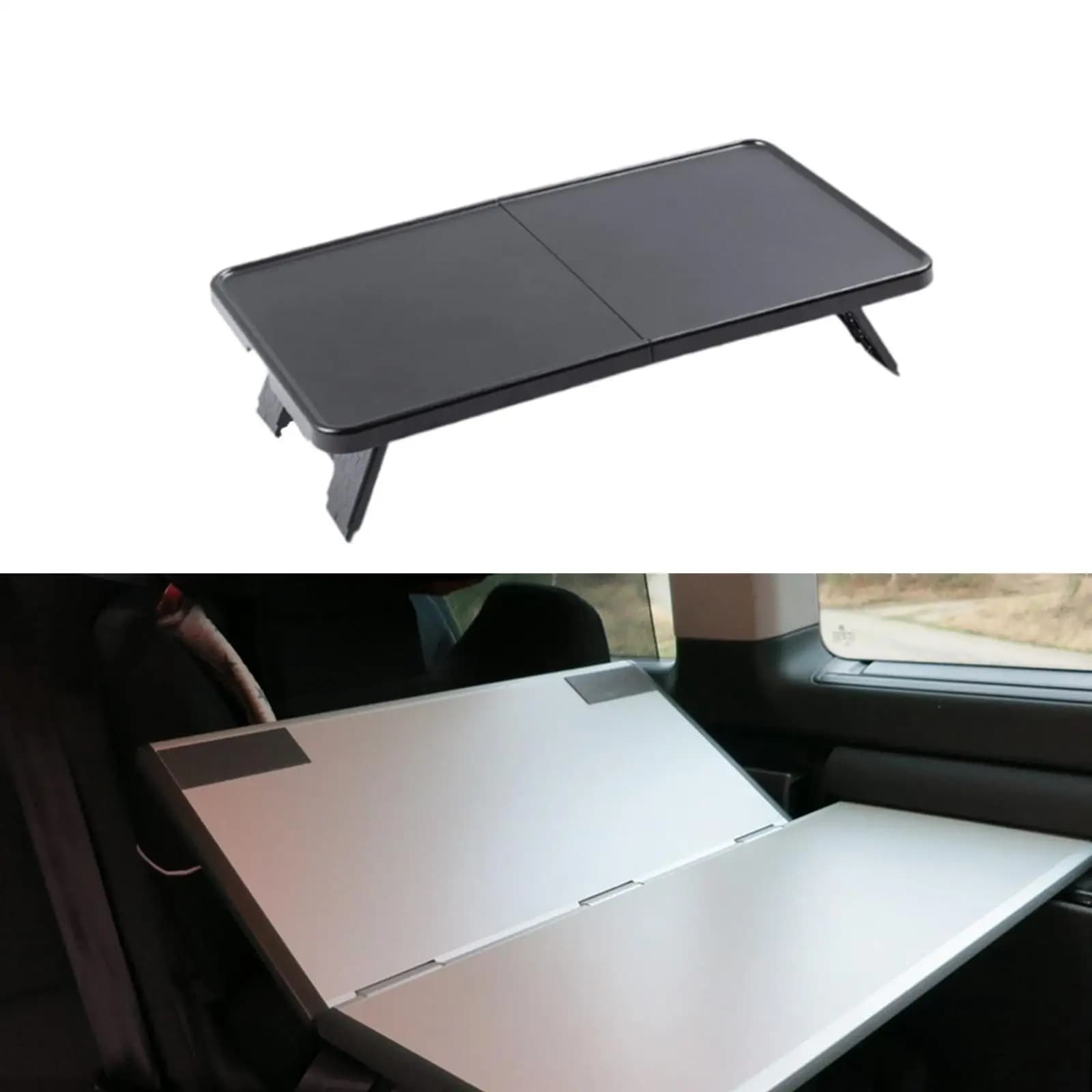 Tavolino Pieghevole per Auto, Portabicchieri Antiscivolo, Supporto per Laptop e Bevande, Scrivania da Lavoro per Model 3/Y