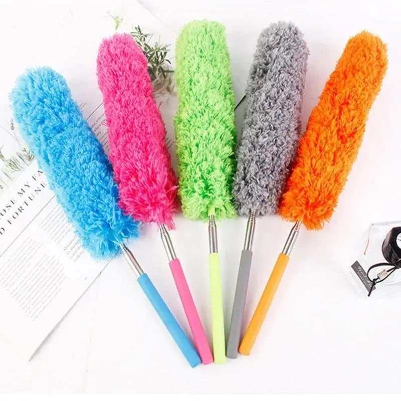 360 Electrostatic Dust Duster Telescopic Flexible Stainless Steel Household Feather Duster Cleaning Tool Microfiber Dust Brush