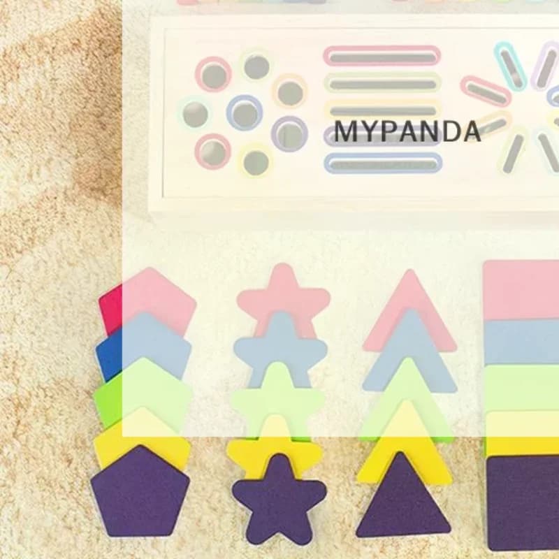 /Cna/Developmental Training Montessori Educational Game 3D Shapes Geometric Wooden Color Sorting Toy For Preschool Element 1 Se