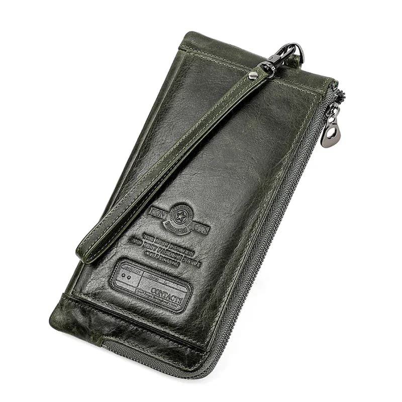 Portafoglio lungo da donna alla moda in vera pelle di Contact Portafogli porta carte RFID per donna Portamonete con cerniera Pochette da donna