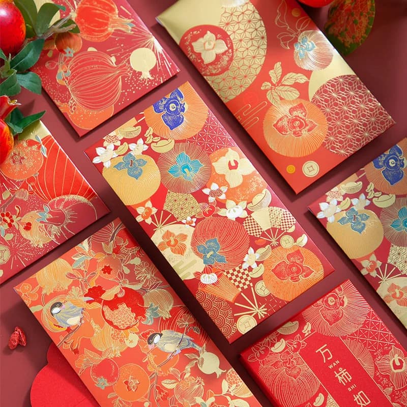 Journal GO 6 buste rosse Festival di Primavera Capodanno cinese Pacchetti rossi Benedizione Buste rosse per soldi fortunati Festival