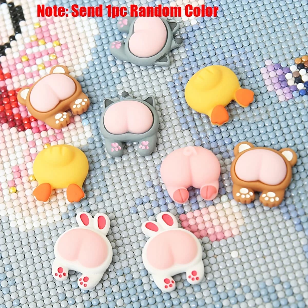 1pc Funny Diamond Painting Magnet Cover Holder, Animal Butt Shape Cross Stitch Magnetic Cover Holder Diamond Moasic Locator