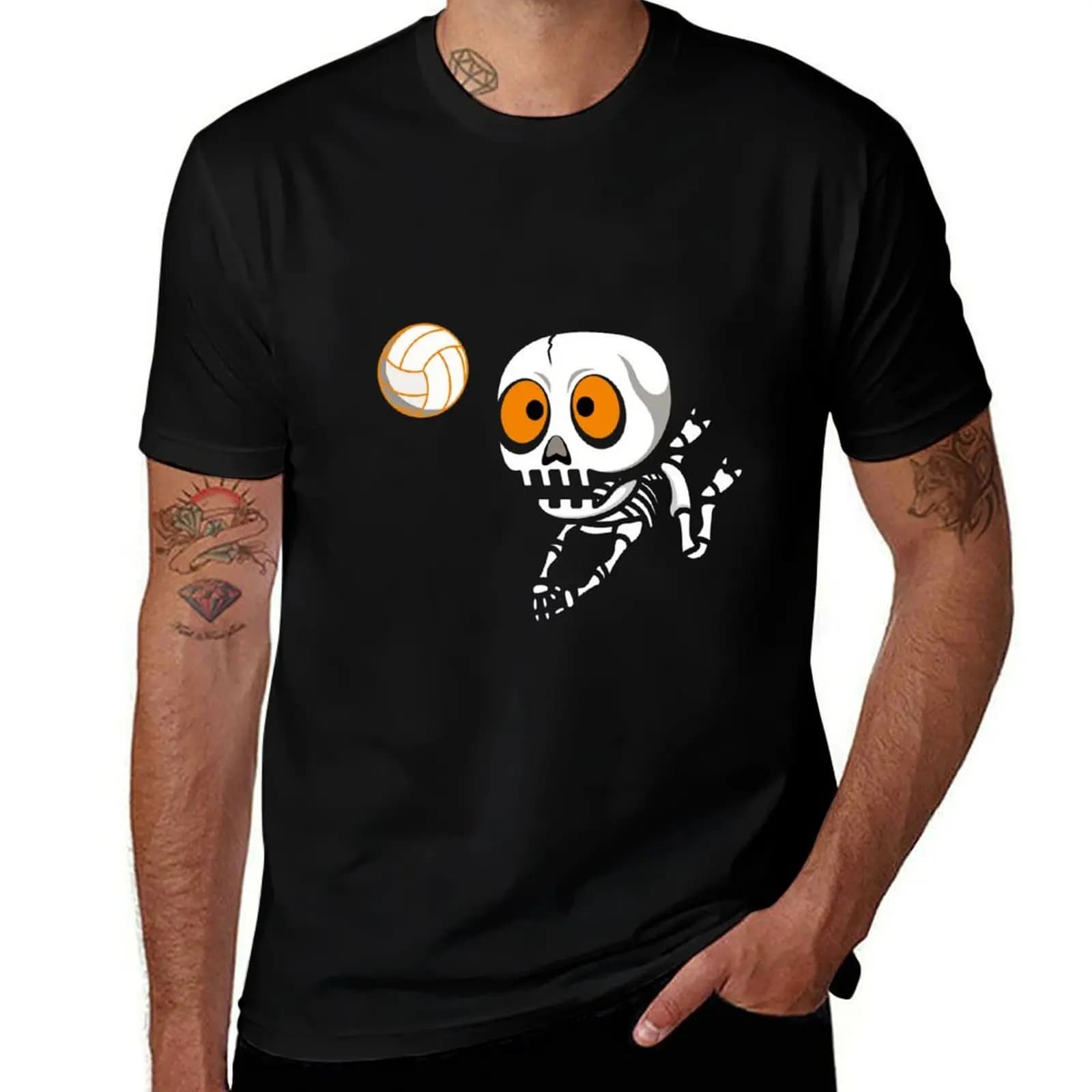 Pallavolo Halloween pallavolo scheletro Costume divertente t-shirt blanks mens graphic t-shirt anime