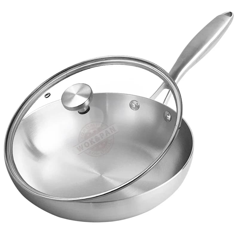 18/8 Tri-ply stainless steel Chef's pan from 22-28 cm, pan with lid, pan for induction, pots and pans, dishwasher and oven-fit