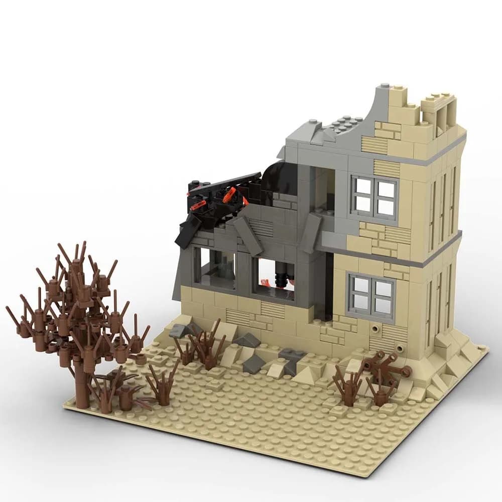Military conflict scene architectural building blocks kit DIY Military building assembly jigsaw puzzle Block home ornament toys