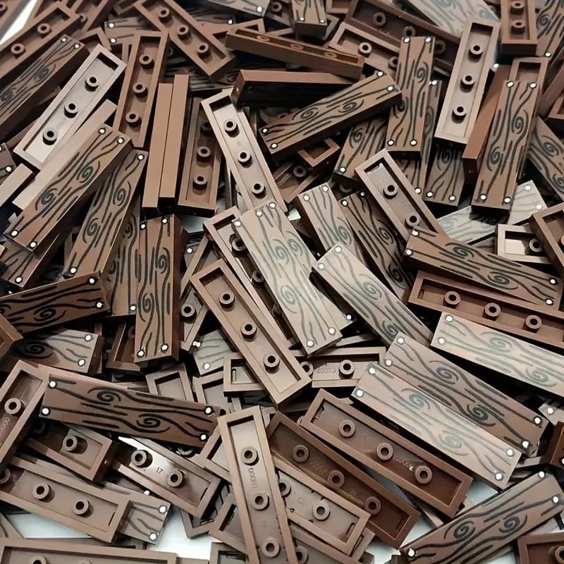 20 pezzi MOC compatibili 2431 accessori per scene di blocchi di piccole particelle, venature del legno piatte 1x4 con accessori per la stampa delle unghie