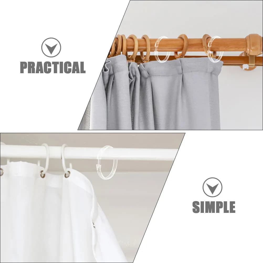 Ganci per tende con ganci per tende trasparenti da 10 pezzi con clip Ganci per bagno resistenti