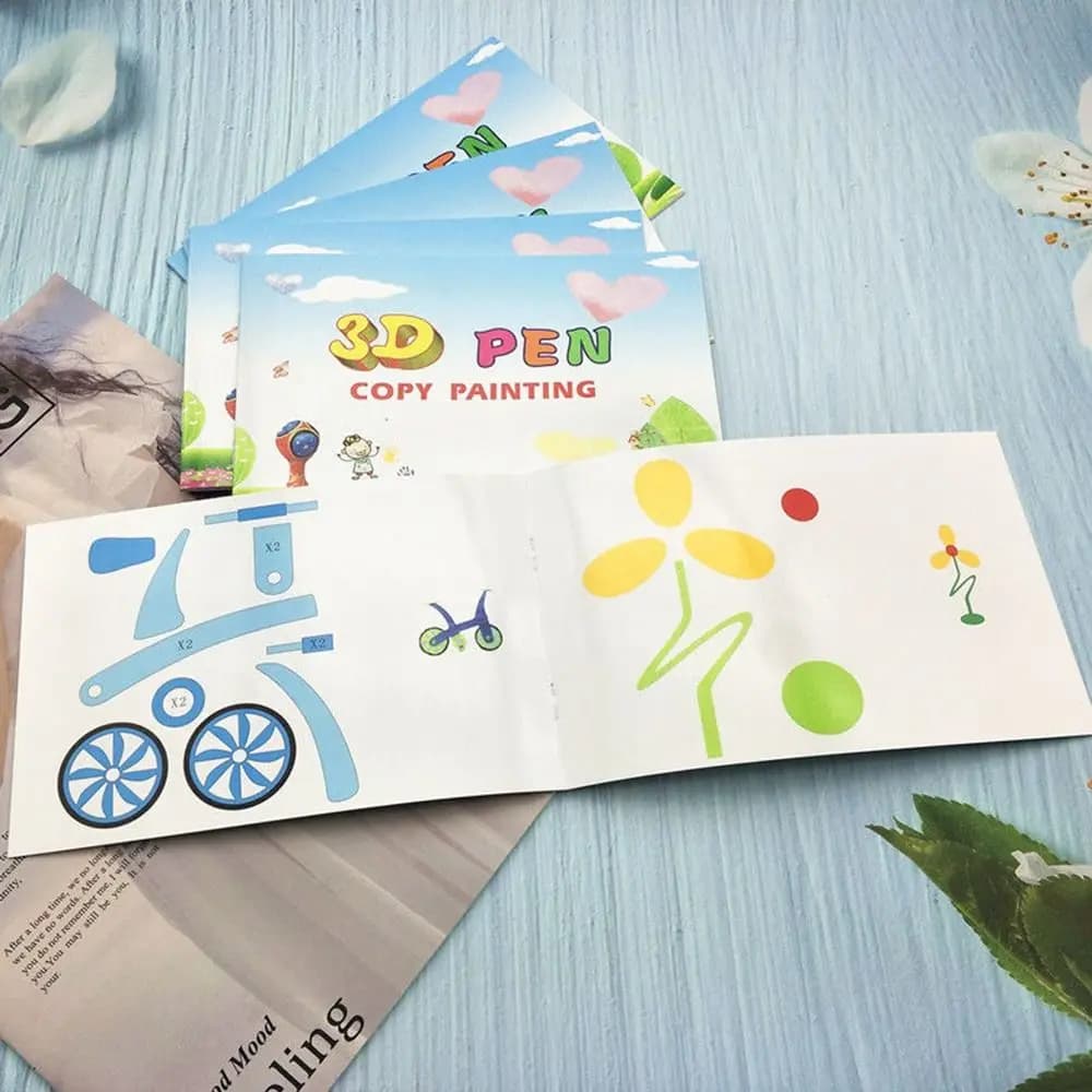 Penna 3D Creativa per Arte e Artigianato, Regalo per Bambini, Accessori per Disegno, Stencil, Album di Stampa 3D, Libro di Carta
