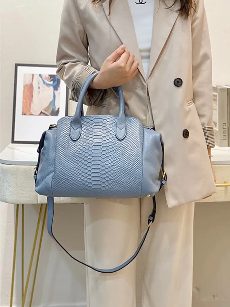 Borsa da donna in pelle di moda di lusso modello coccodrillo borse da donna borsa a tracolla a tracolla in pelle bovina borse Boston portatili morbide