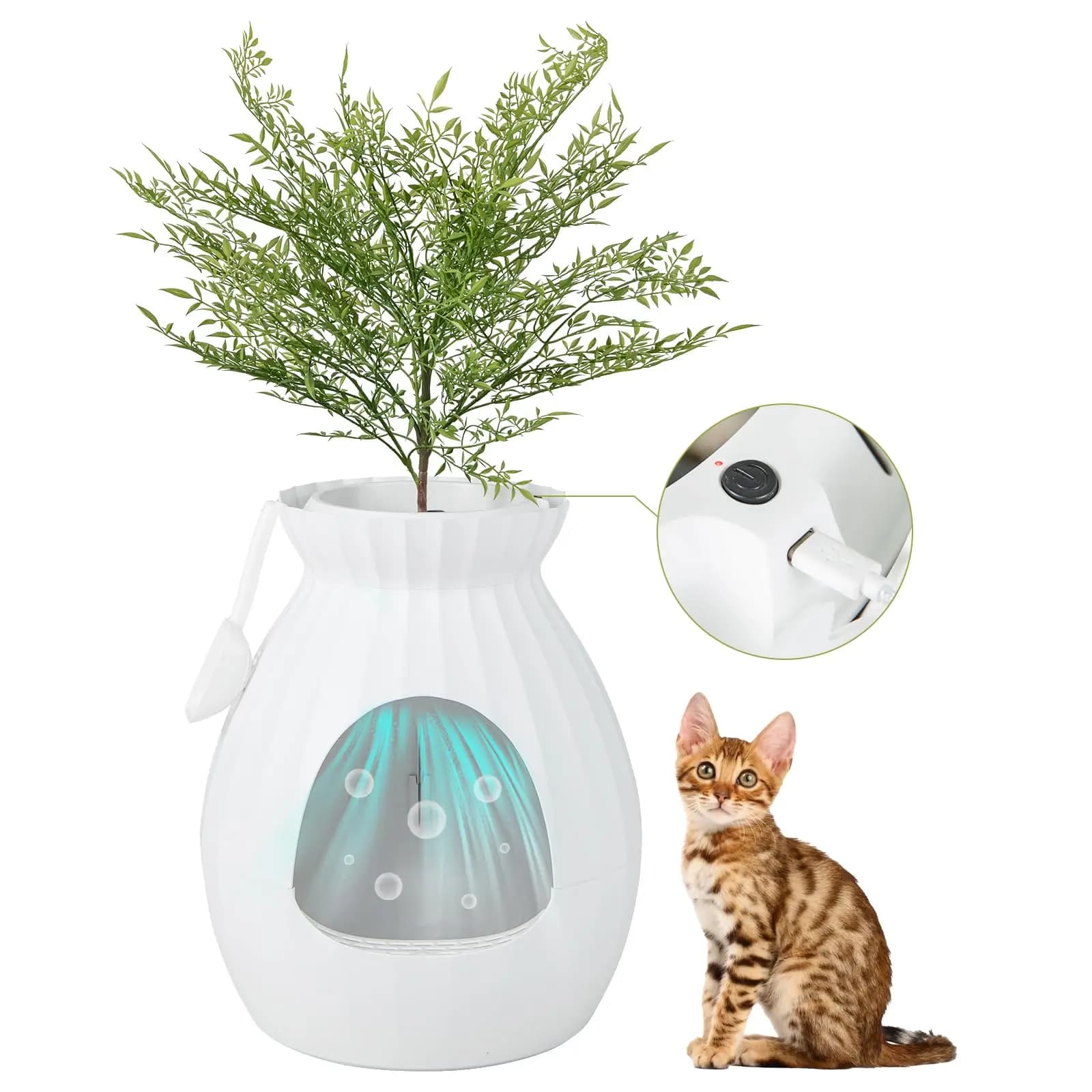 Lettiera per gatti intelligente all'ingrosso con design elegante per vasi da fiori per il controllo degli odori per gatti grandi