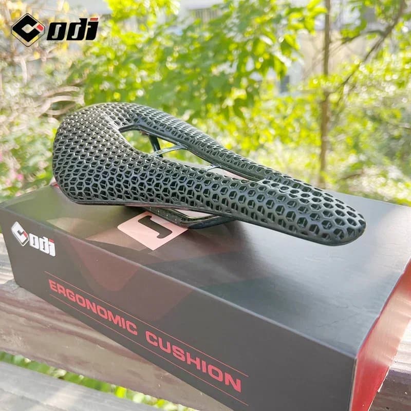 ODI 143mm Carbon Fiber 3D Printed Bike Seat Ultralight and Breathable Mountain Bike Bearing Soft Road Bike Seat/ MTB