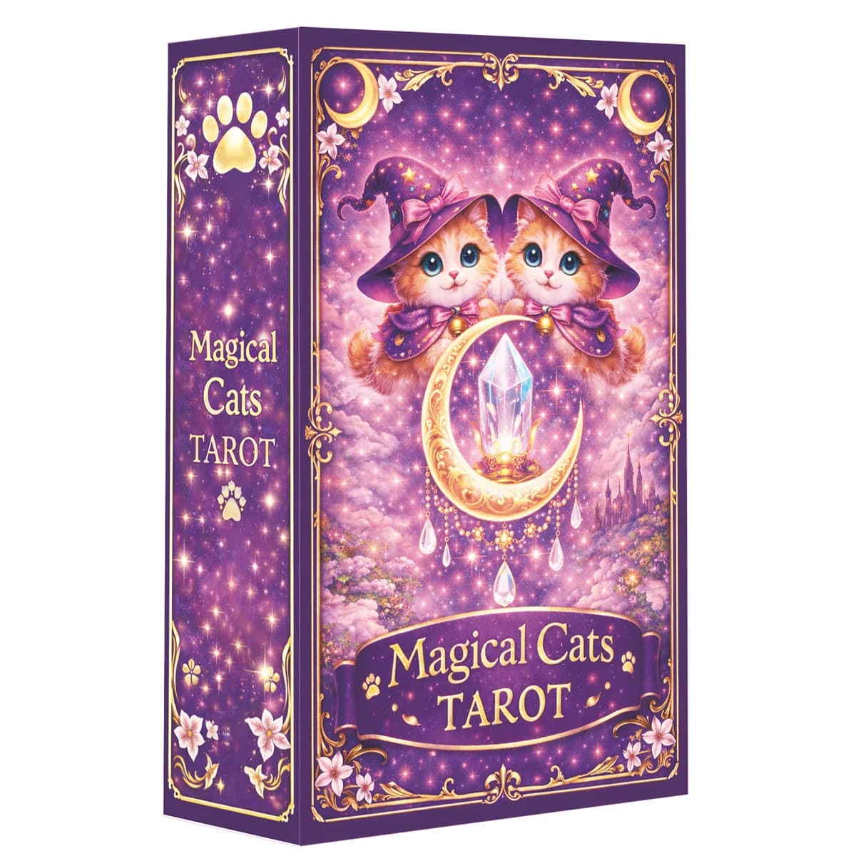 Magic Cat Tarot, 78 Carte, 13x8 Cm, Ideale per Principianti, Manuale in Carta, Espressione Emotiva, Dettagli Magici Sottili, Giochi di Carte
