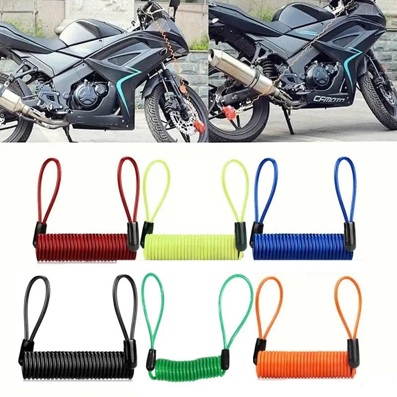 Helmet Moto Disc Brake Lock Anti-theft Spring Reminder Corda Bici Spring Lock Cable Corda Alarm Lock Disc Cable