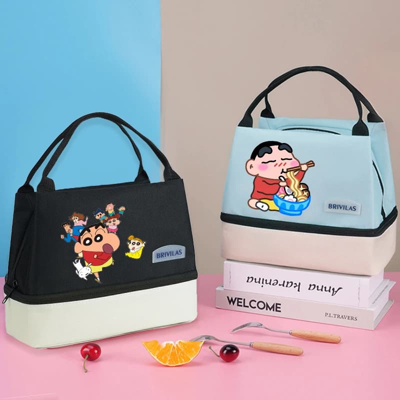 Crayon Shin-chan Lunch Bag man woman Insulation Bento Pack anime Cartoon Thermal Food Bags Student Bento Handbag Meal Pack new