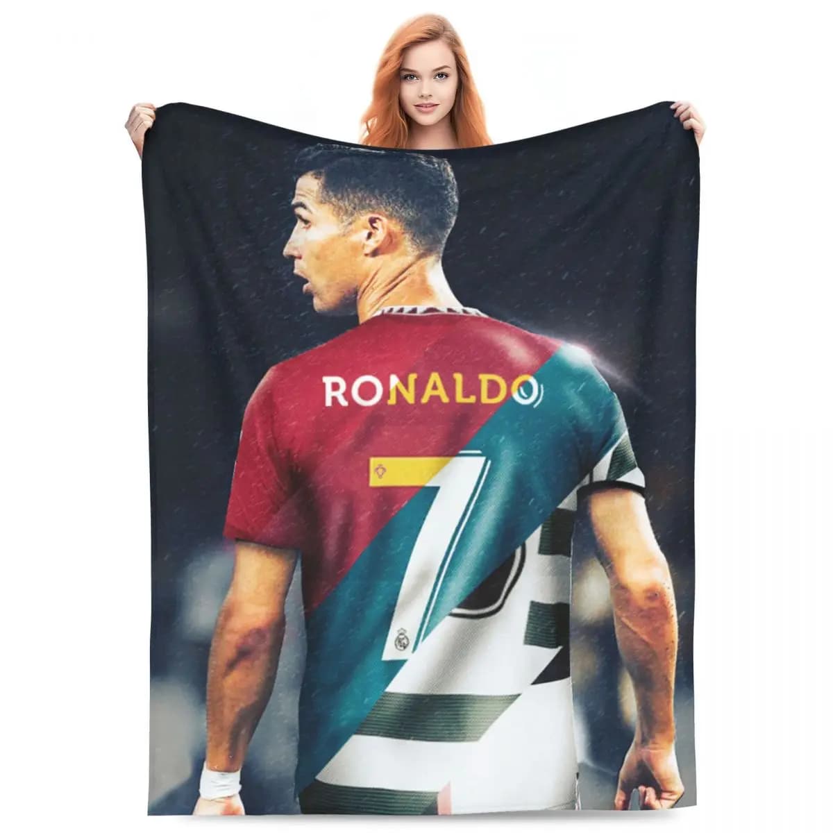 Coperta in Velluto CR7 Cristiano Ronaldo, Morbida Coperta Relax per Letto e Arredamento