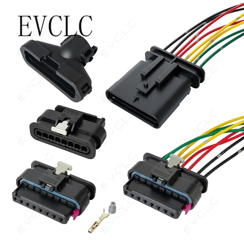 1 Set 8-Pin Automotive Wiring Harness Connectors, Waterproof Plugs 1-1670920-1/1-1703506-1, for VW Audi Collision Sensor Plug