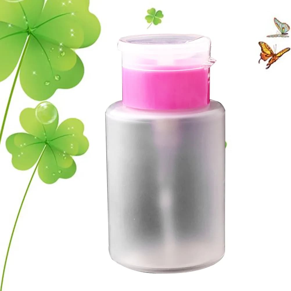150Ml Lock Pressure Bottle Nail Water Pressing Bottle Dispenser Reusable Anti-Crack Degradable Nail Polish Alcohol Remover