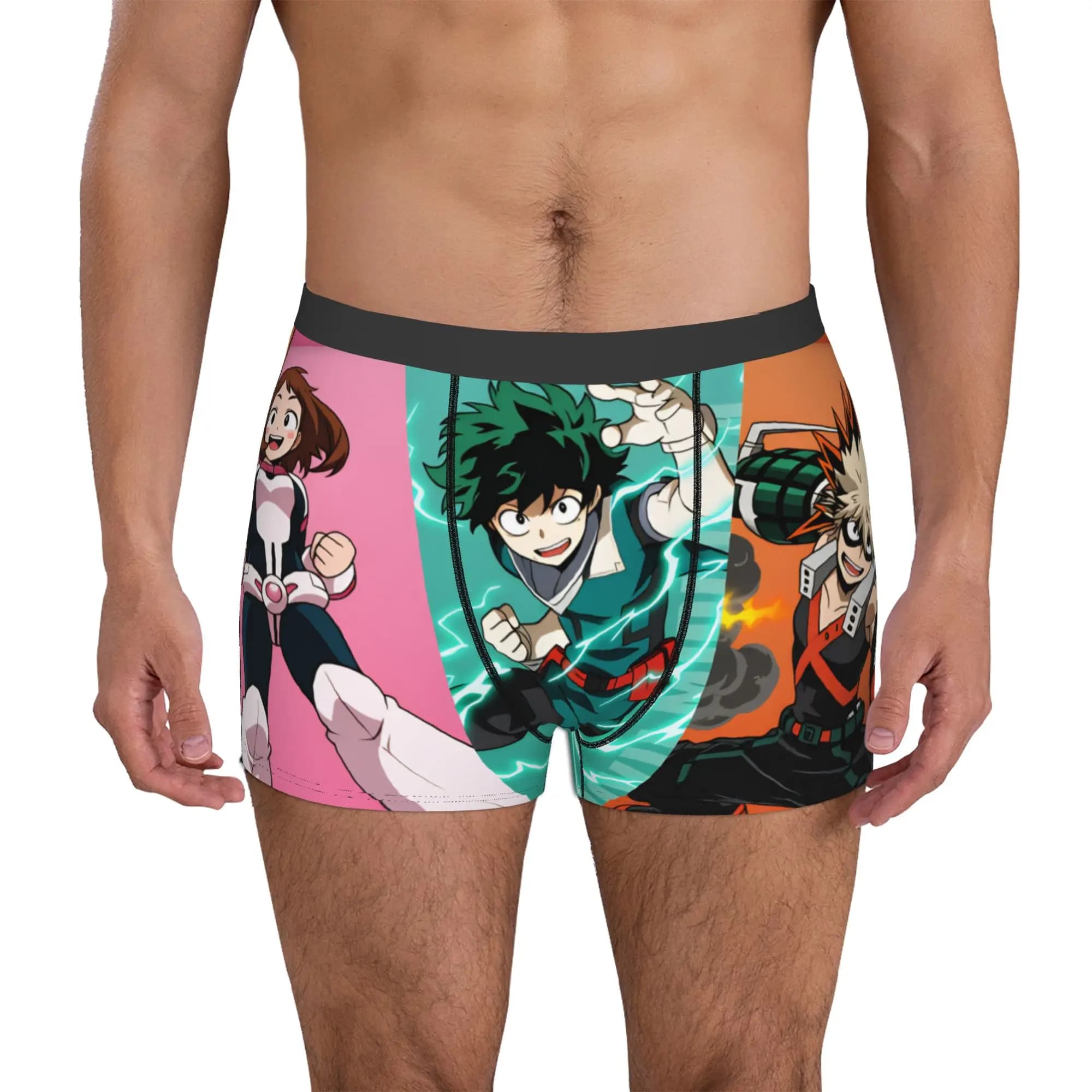 Katsuki Bakugo My Hero Academia Deku Boxer Shorts For Homme Shoto Todoroki Underwear Panties Briefs Stretch Underpants