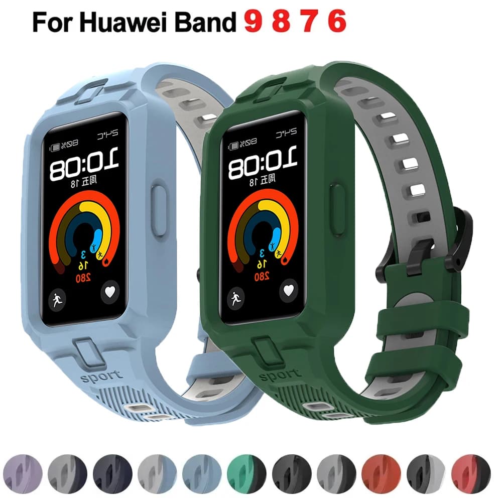 Cinturino in silicone per Huawei Band 9 8 7 6 Smart Watch Bracciale di ricambio Cinturini sportivi traspiranti per Huawei Band9
