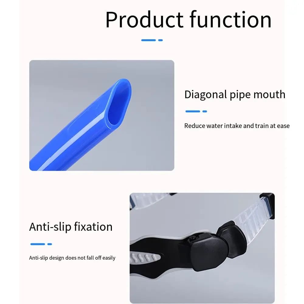 Convenient Breathing Tube for Swimming and Diving, Adjustable Snorkel Waterproof for Training, in Stackable Silicone