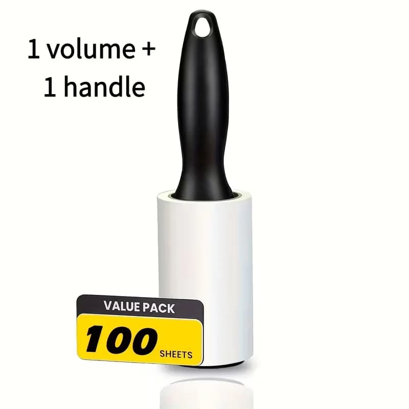 100 Sheets/Roll, Pet Hair Remover - Extra Sticky for Clothes, Furniture, and Carpets - Easily Removes Dog and Cat Hair, Lint Rem