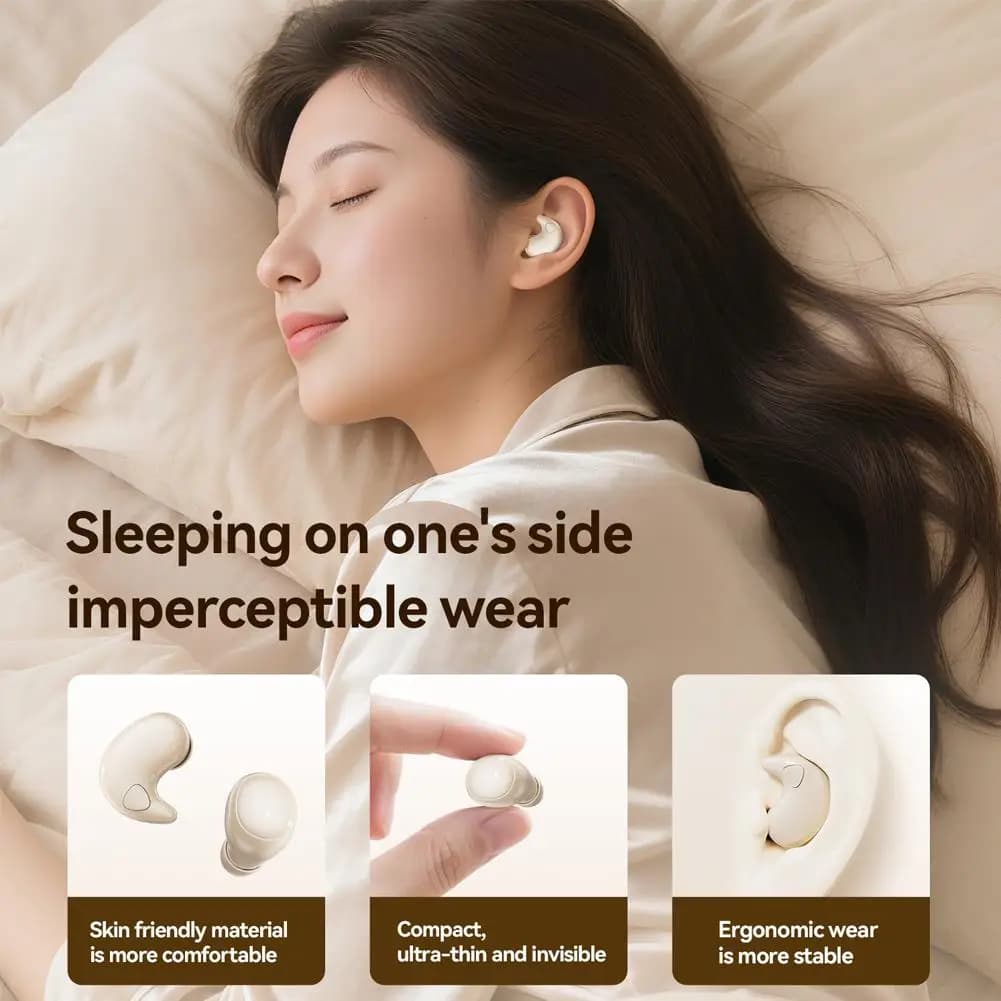 Dual Headset Wireless Bluetooth Headphones Mini Headphones for Sleep and Digital Display Life Long Life Battery Charging Type C J9O1