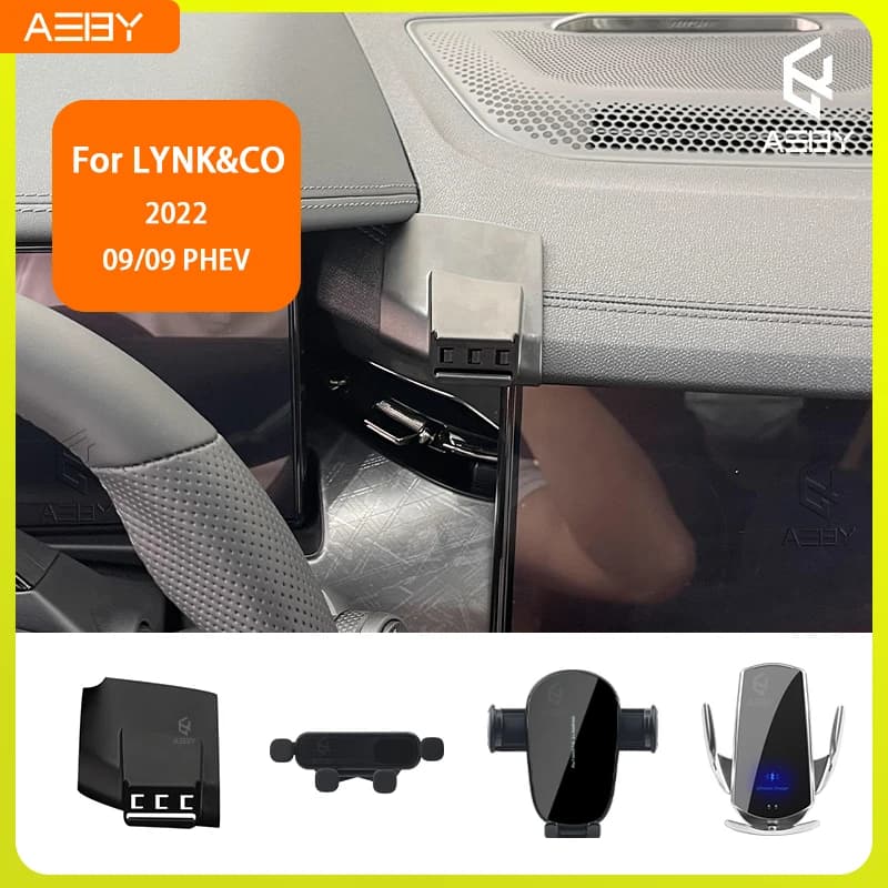 Supporto per Telefono per LYNK&CO 09 PHEV 2022, Base Fissa Speciale con Ricarica Wireless, Accessori Interni per Auto
