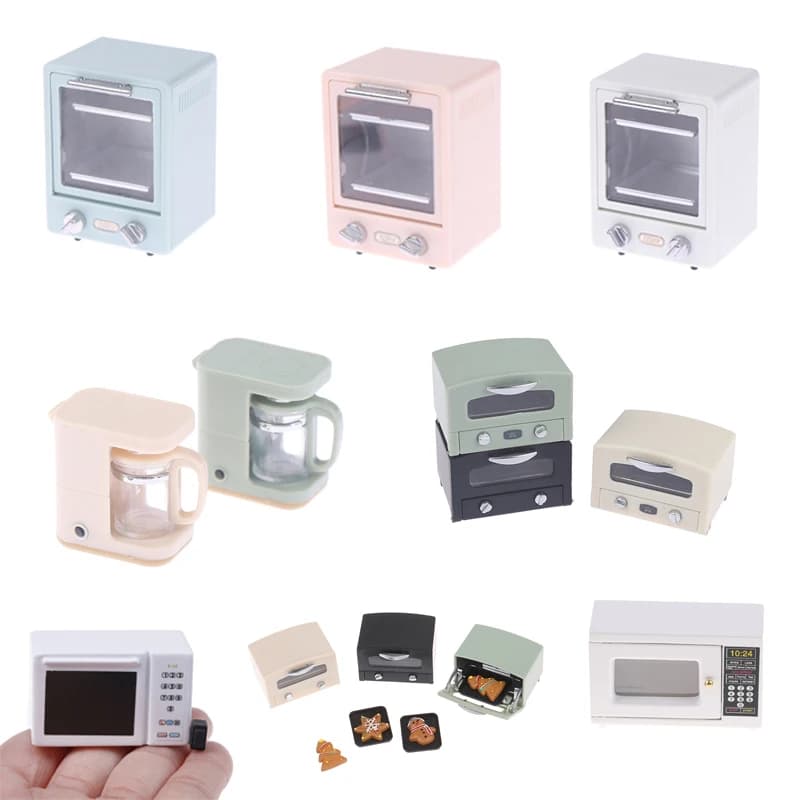 1:12 casa delle bambole in miniatura elettrodomestici simulazione forno a microonde biscotto modello accessori fai da te scene ornamento