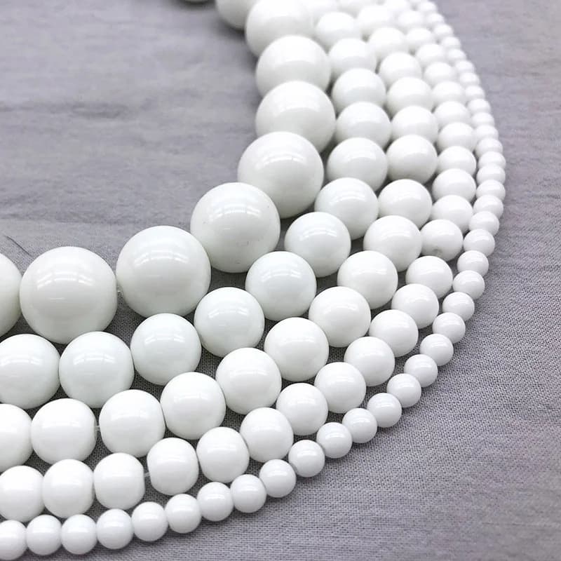 Perline naturali Pietra Tridacna bianca Perline sparse rotonde per la creazione di gioielli Accessori orecchini braccialetto fai da te 15 '' 6/8 / 10mm