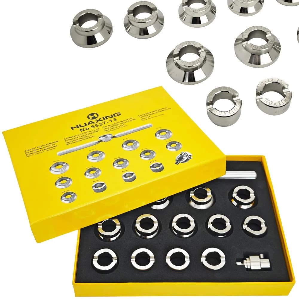 5537-13 Cassa dell'orologio in lega Apri posteriore DIe Copertura scanalata impermeabile adatta per strumento di rimozione orologi Rolex 18,5 mm-36,5 mm 5539