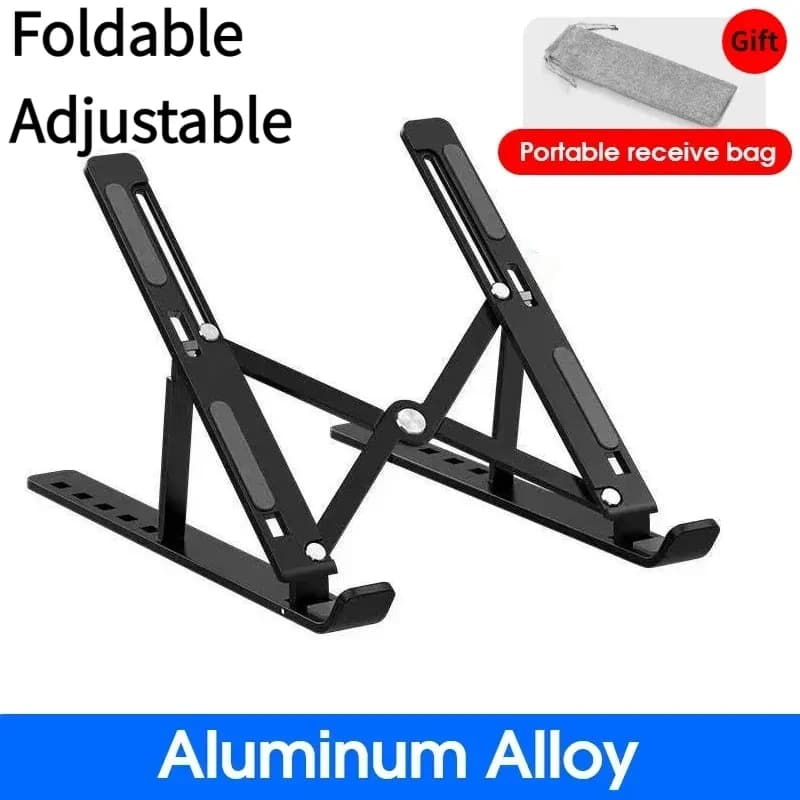 Supporto Pieghevole per Laptop in Lega di Alluminio, Regolabile e Stabile, con Raffreddamento per MacBook e PC
