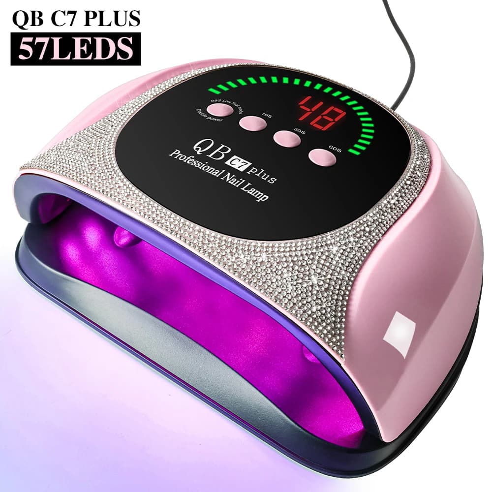 Lampada Professionale UV/LED per Unghie con 57 LED, Asciugatura Rapida per Smalto Gel, Luce Polimerizzante con Display LCD, Attrezzatura per Manicure per Gel Acrilico