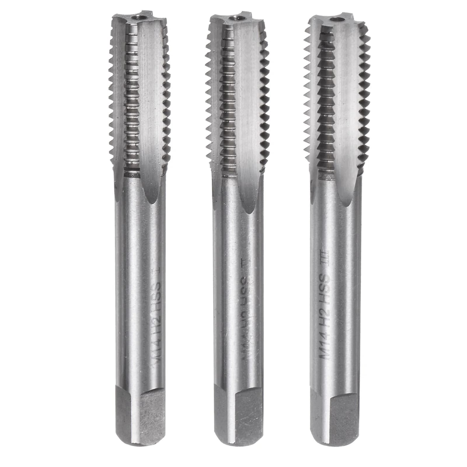 3pcs Thread Tap HSS 6542 Hand Tap Set Taper/Plug/Bottom Thread Screw Taps Tapping Tools 1/4-20 1/2-13 UNC M3 M4 M5 M6 M8 M10 M12