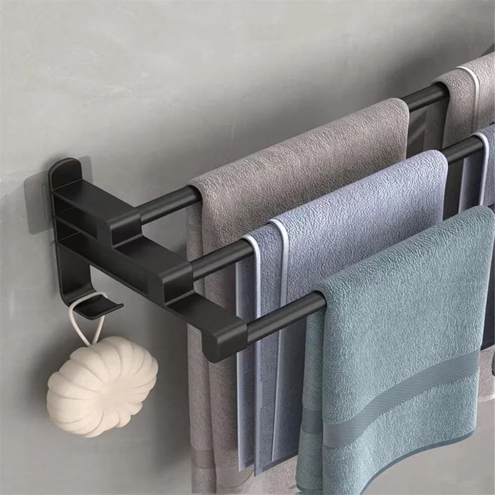 1 pz bagno perforato gratuito portasciugamani da bagno gancio mensola da bagno WC portasciugamani a parete asta sospesa