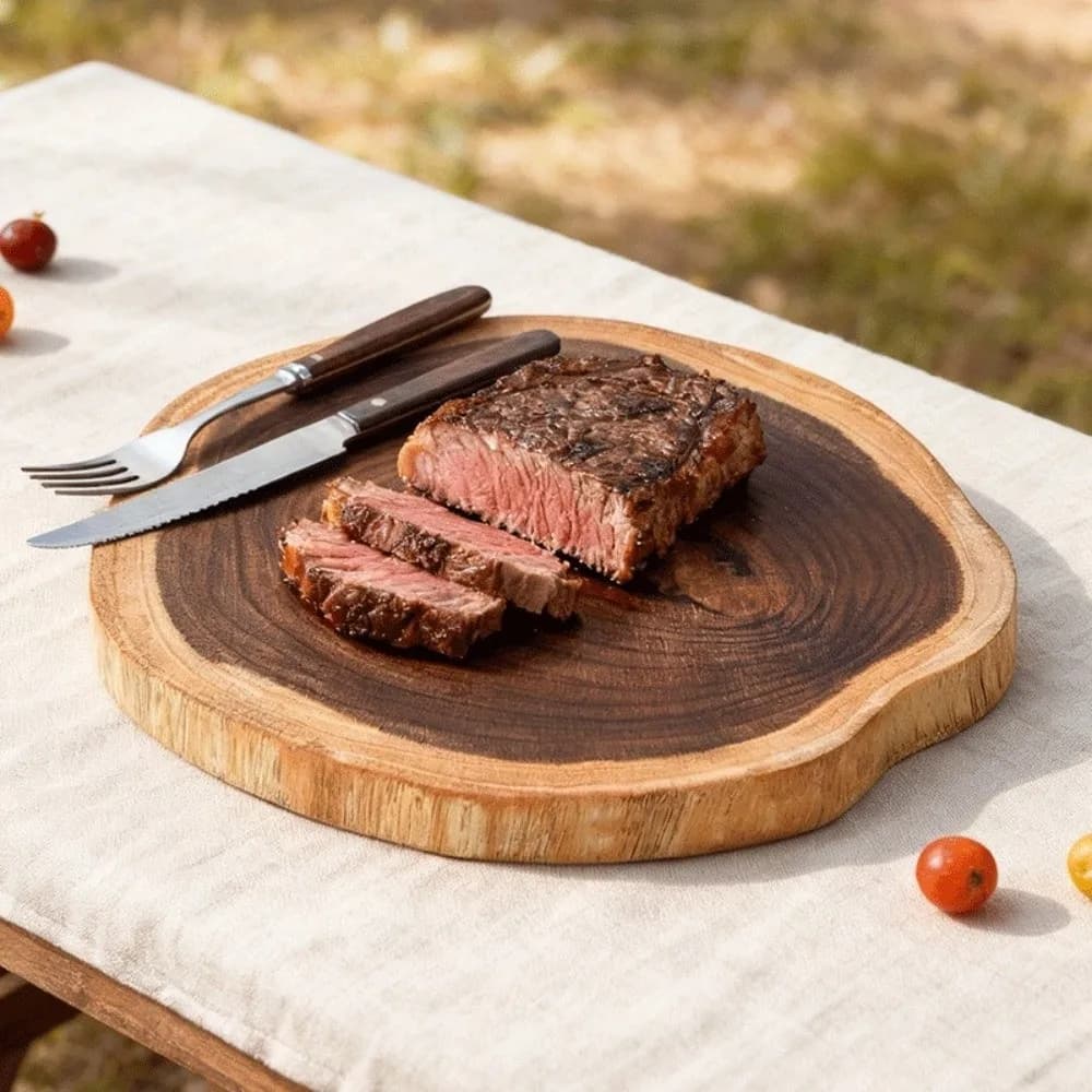 Durable Solid Wood Cutting Board Mats Anti Crack Irregular Wooden Chopping Board Anti Mold Wooden Food Plate Household
