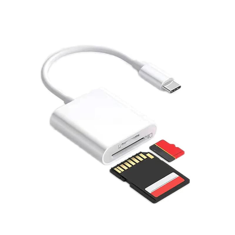 2 in 1 USB-C Card Reader, USB C To SD Card OTG SD/TF Memory Converter for Ipad Pro, for Macbook & Other Tablets