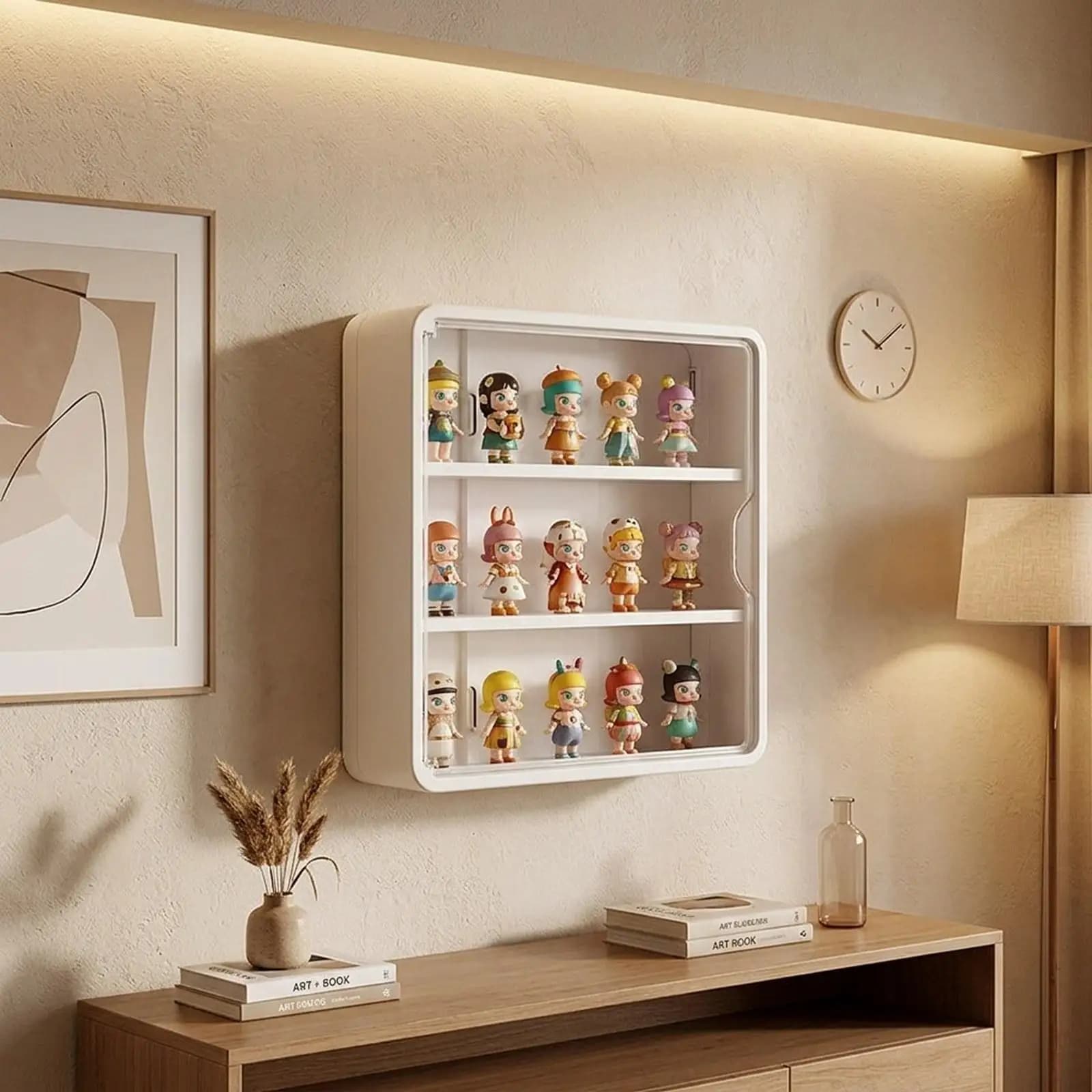 Wall Mount Figure Display Cabinet, Cabinet Organizer Display Shelves Rack